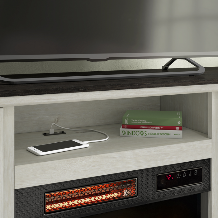 Brighton 54” Contemporary Electric Fireplace TV Stand for TVs up to 58” – Fairfax Oak