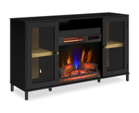Cayman 54” Contemporary Electric Fireplace TV Stand for TVs up to 58” – Dark Walnut 