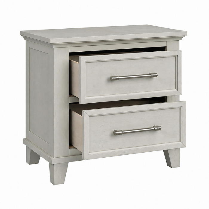 Celine Bedside 2-Drawer Nightstand, 28\"W x 26\"H – Ivory