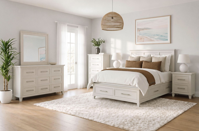 Celine Bedside 2-Drawer Nightstand, 28\"W x 26\"H – Ivory