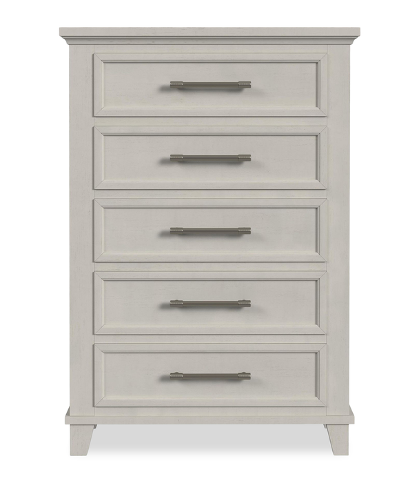 Celine Bedroom Chest of Drawers, 5-Drawer, 35\"W x 51\"H – Ivory