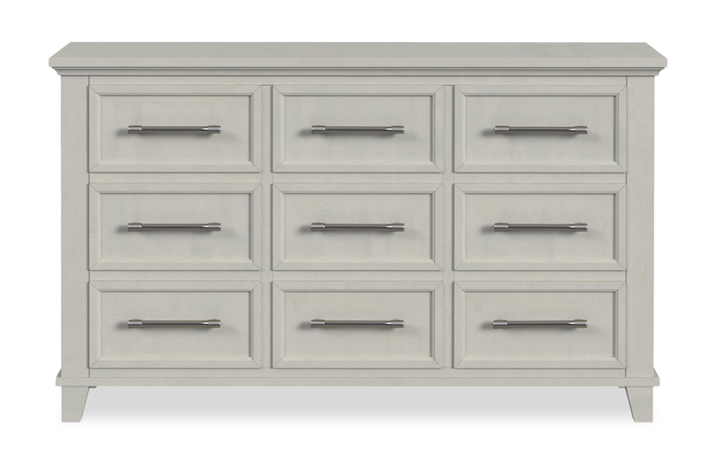 Celine Bedroom 9-Drawer Dresser, 64\"W x 38\"H - Ivory