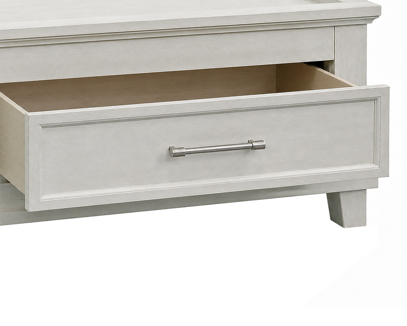 Celine Platform Storage Bed with Headboard & Frame, Ivory - King Size