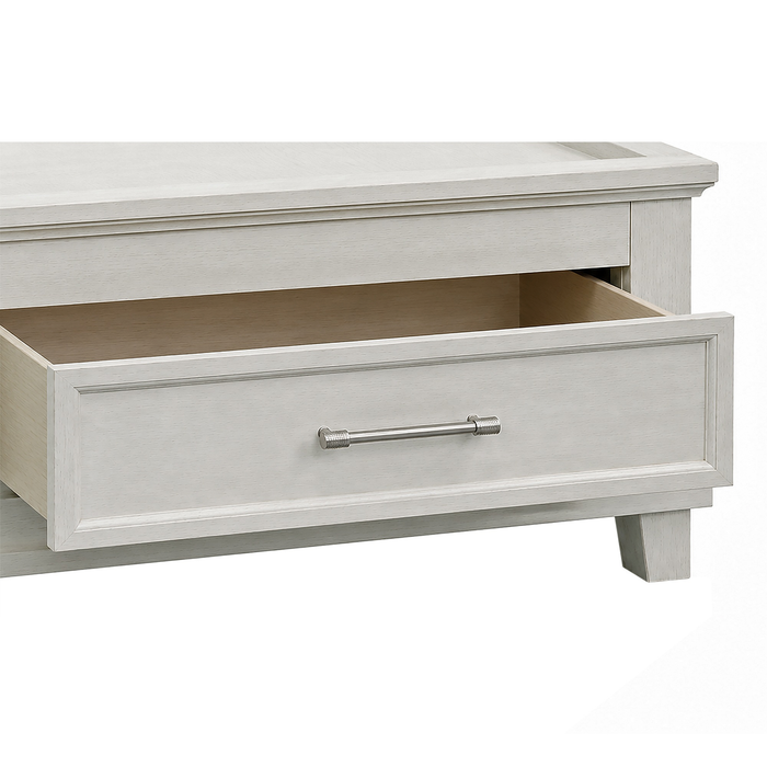 Celine Platform Storage Bed with Headboard & Frame, Ivory - Queen Size