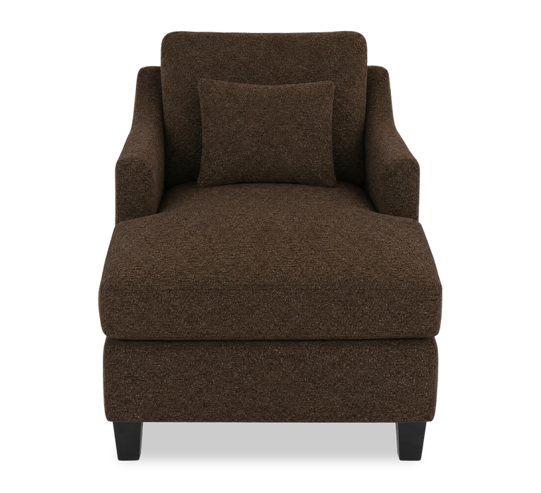 Made in Canada Sofa Lab Customizable 36\" Fabric Accent Chaise with Wood Legs – Teddy Walnut