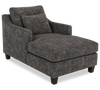 Made in Canada Sofa Lab Customizable 36\" Fabric Accent Chaise with Wood Legs – Plush Charcoal  