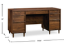 Clifford Place 59.06“ Executive  Desk with 6 Drawers – Grand Walnut | Bureau de direction Clifford Place de 59,06 po à 6 tiroirs - noyer majestueux