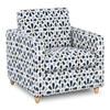 Made in Canada Sofa Lab Customizable Club 36\" Fabric Accent Chair with Wood Legs – Indigo Accent Fabric 