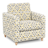 Made in Canada Sofa Lab Customizable Club 36\" Fabric Accent Chair with Wood Legs – Lemonade Accent Fabric 