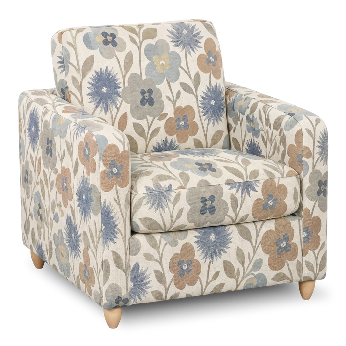 Made in Canada Sofa Lab Customizable Club 36\" Fabric Accent Chair with Wood Legs – Dragonfly Accent Fabric 