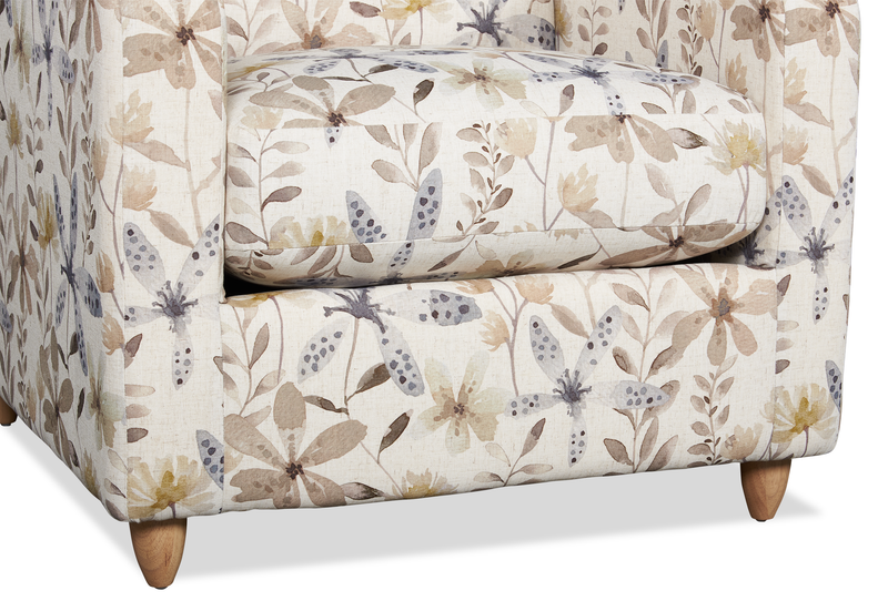 Made in Canada Sofa Lab Customizable Club 36\" Fabric Accent Chair with Wood Legs – Dust Accent Fabric 