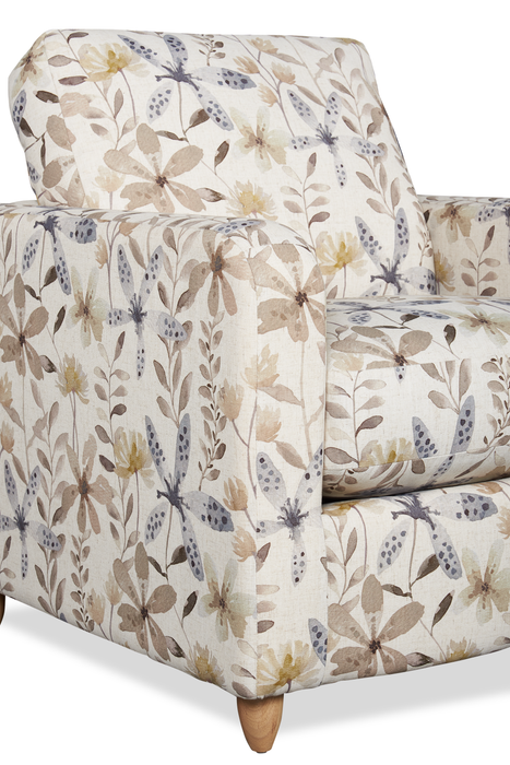 Made in Canada Sofa Lab Customizable Club 36\" Fabric Accent Chair with Wood Legs – Dust Accent Fabric 