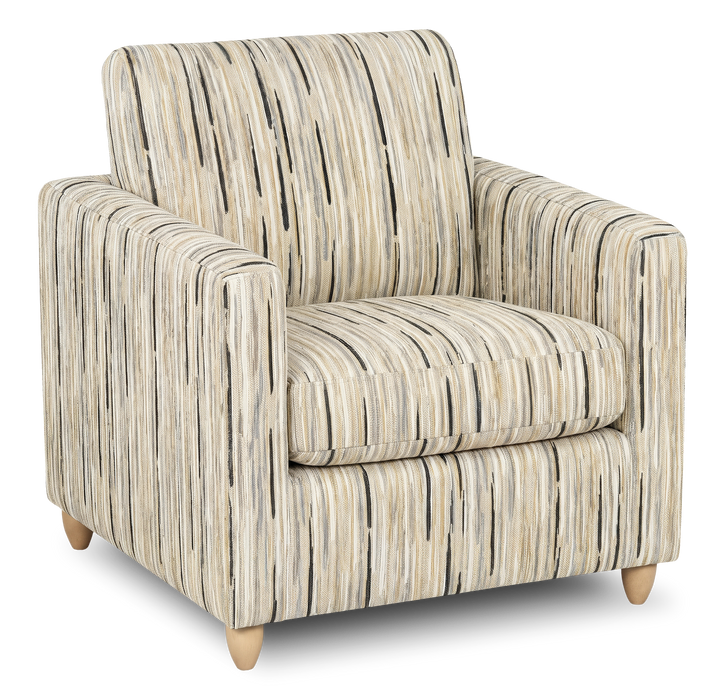 Made in Canada Sofa Lab Customizable Club 36\" Fabric Accent Chair with Wood Legs – Mineral Accent Fabric 