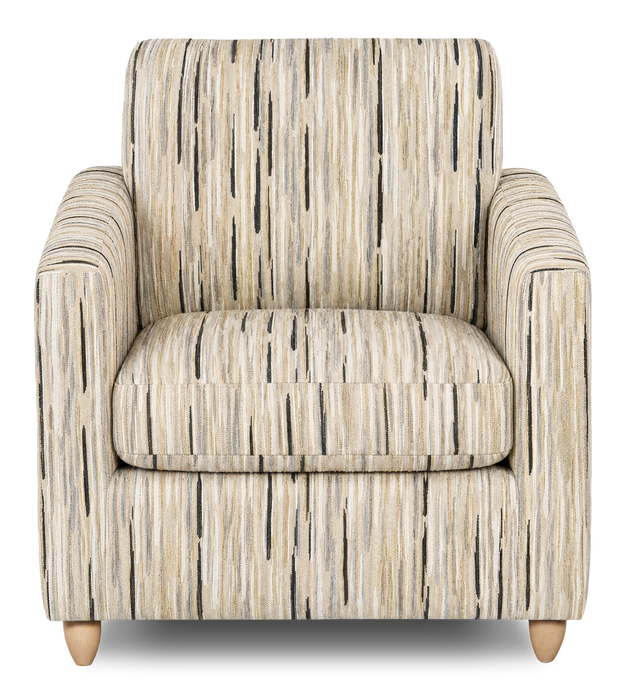 Made in Canada Sofa Lab Customizable Club 36\" Fabric Accent Chair with Wood Legs – Mineral Accent Fabric 