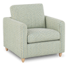 Made in Canada Sofa Lab Customizable Club 36\" Fabric Accent Chair with Wood Legs – Peacock Accent Fabric 