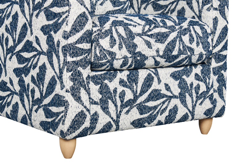Made in Canada Sofa Lab Customizable Club 36\" Fabric Accent Chair with Wood Legs – Marine Accent Fabric 