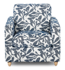 Made in Canada Sofa Lab Customizable Club 36" Fabric Accent Chair with Wood Legs – Marine Accent Fabric  | Fauteuil d’appoint personnalisable Club de Sofa Lab de 36 po fabriqué au Canada en tissu avec pattes en bois - tissu décoratif Marine