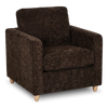 Made in Canada Sofa Lab Customizable Club 36\" Fabric Accent Chair with Wood Legs – Plush Chocolate