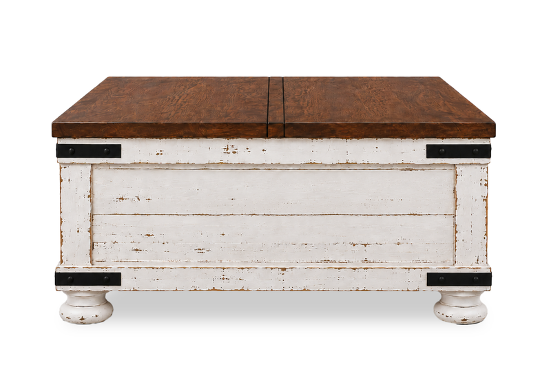 Croft 36” Country-Style Lift-Top Coffee Table with Storage - Mocha
