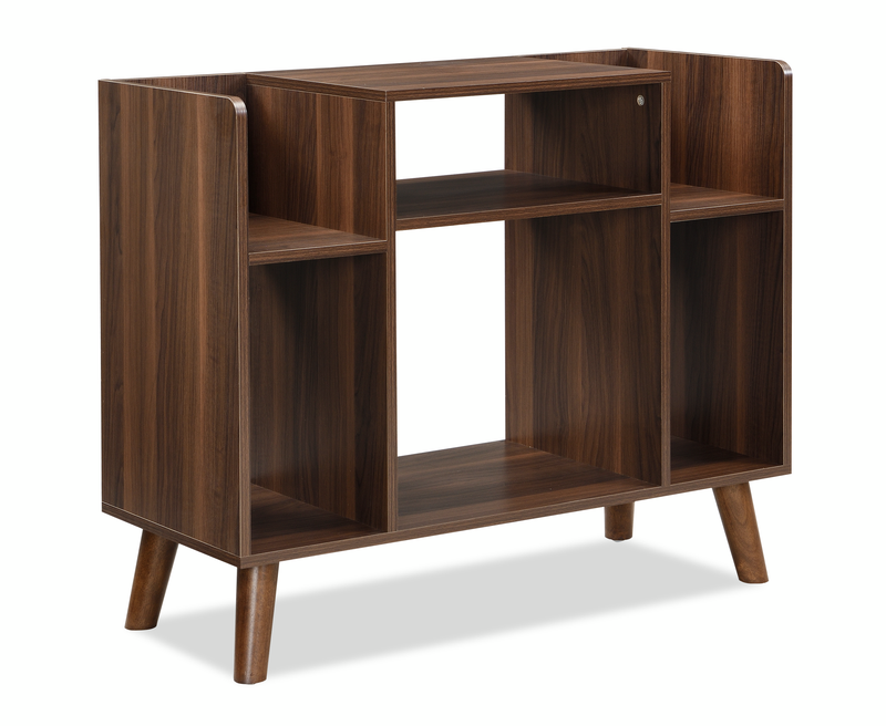 Crosby 35.6” Audio Stand with Open Storage and Cable Management - Walnut