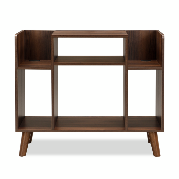 Crosby 35.6” Audio Stand with Open Storage and Cable Management - Walnut