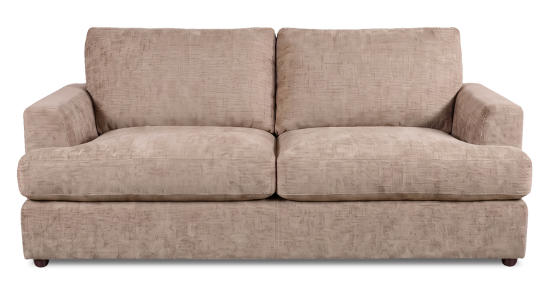 Made in Canada Customizable Sofa Lab Curve 86\" Fabric Condo Sofa  – Chenille Praline