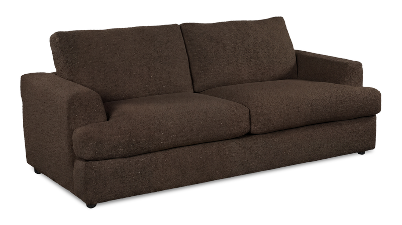 Made in Canada Customizable Sofa Lab Curve 88\" Fabric Sofa – Teddy Walnut