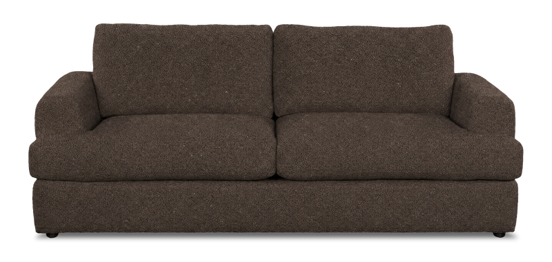 Made in Canada Customizable Sofa Lab Curve 88\" Fabric Sofa – Teddy Walnut