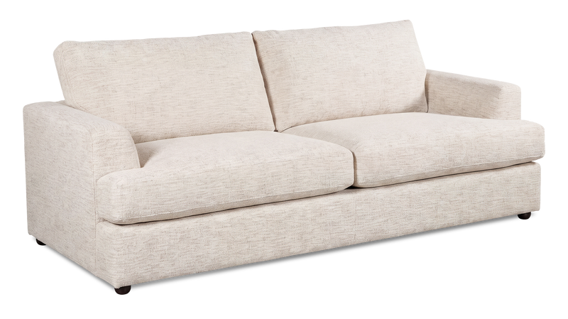 Made in Canada Customizable Sofa Lab Curve 88\" Fabric Sofa – Chenille White