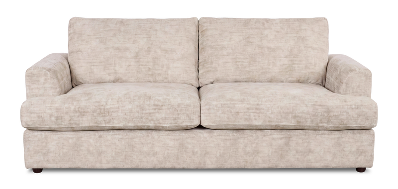 Made in Canada Customizable Sofa Lab Curve 88\" Fabric Sofa – Plush Parchment