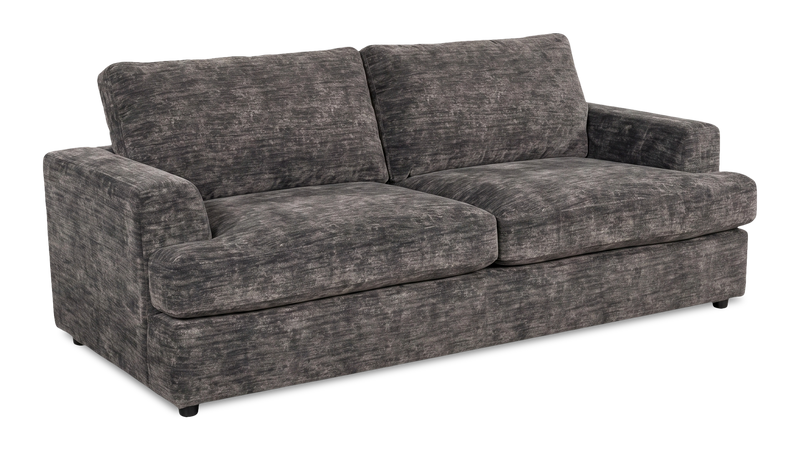 Made in Canada Customizable Sofa Lab Curve 88\" Fabric Sofa – Plush Charcoal