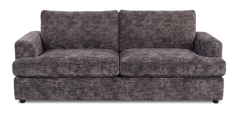 Made in Canada Customizable Sofa Lab Curve 88\" Fabric Sofa – Plush Charcoal