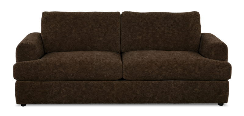 Made in Canada Customizable Sofa Lab Curve 88\" Fabric Sofa – Plush Chocolate