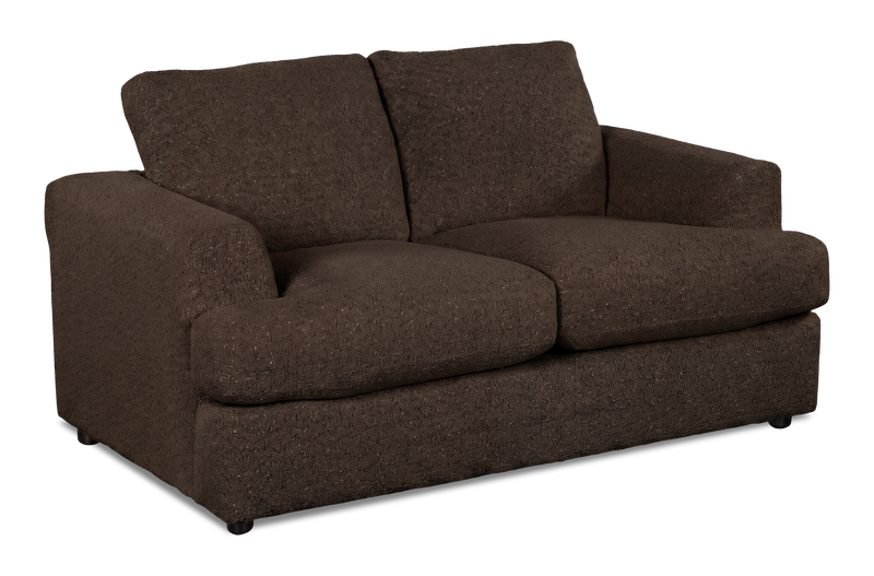 Made in Canada Customizable Sofa Lab Curve 65\" Fabric Loveseat - Teddy Walnut