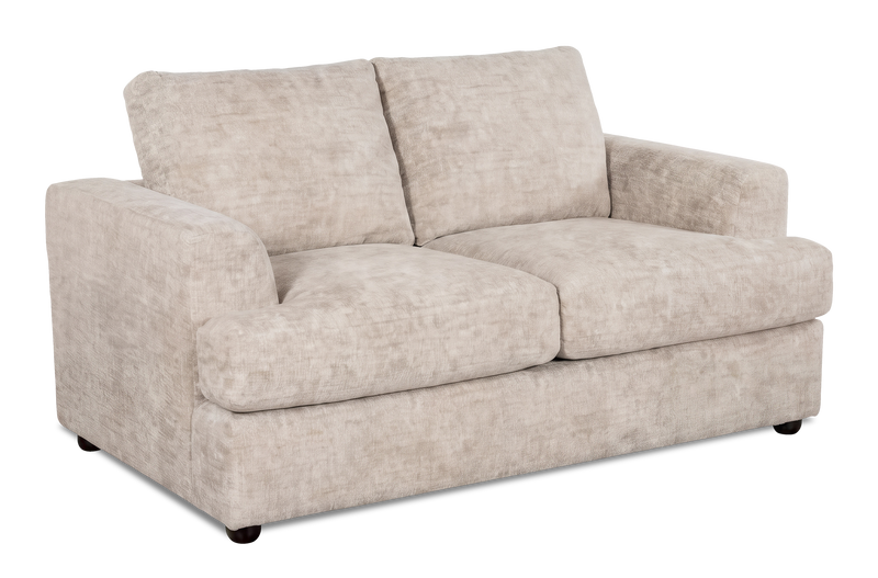 Made in Canada Customizable Sofa Lab Curve 65\" Fabric Loveseat - Plush Parchment