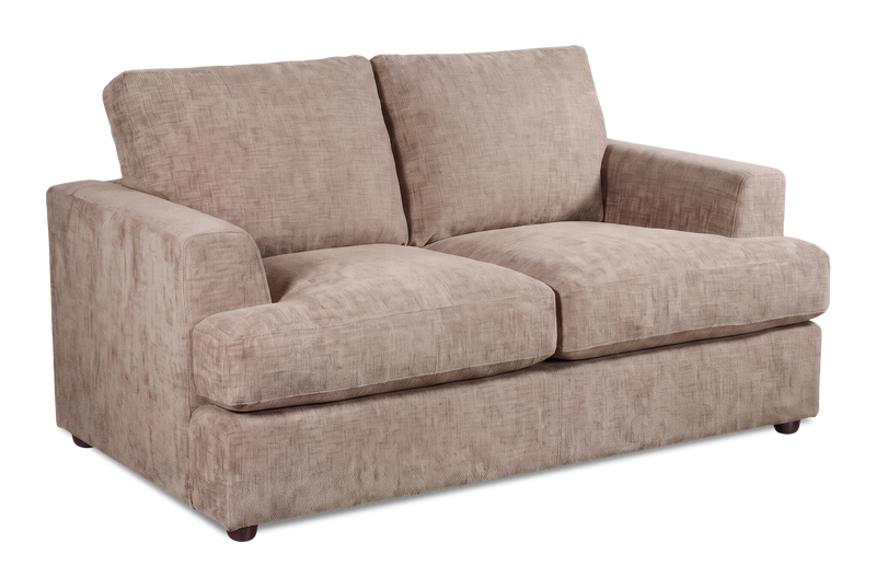 Made in Canada Customizable Sofa Lab Curve 65\" Fabric Loveseat - Chenille Praline