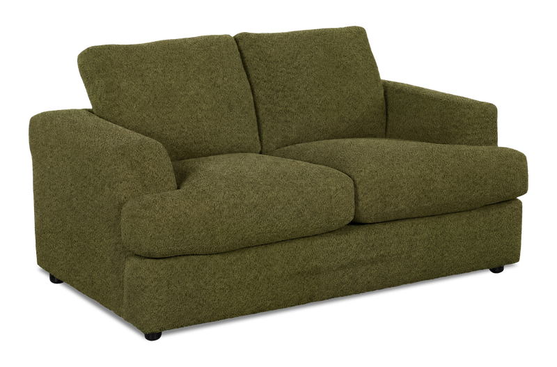 Made in Canada Customizable Sofa Lab Curve 65\" Fabric Loveseat - Chenille Moss
