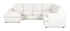 Made in Canada Customizable Sofa Lab Curve 3 Piece Left-Facing Fabric Sectional with Chaise – Teddy Snow | Sofa sectionnel de gauche 3 pièces avec fauteuil long personnalisable Curve de Sofa Lab fabriqué au Canada en tissu - Teddy Snow