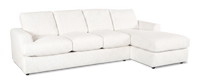 Made in Canada Customizable Sofa Lab Curve Fabric Right-Facing Sofabed Sectional - Teddy Snow 