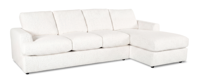 Made in Canada Customizable Sofa Lab Curve Fabric Right-Facing Sofabed Sectional - Teddy Snow