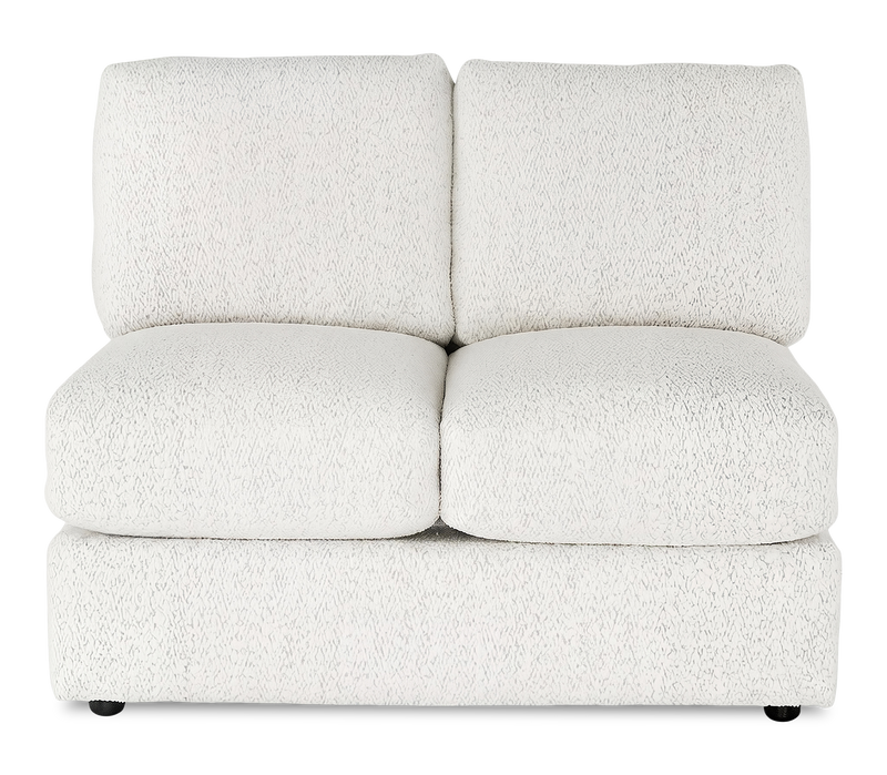 Made in Canada Customizable Sofa Lab Curve 47\" Armless Fabric Loveseat - Teddy Snow