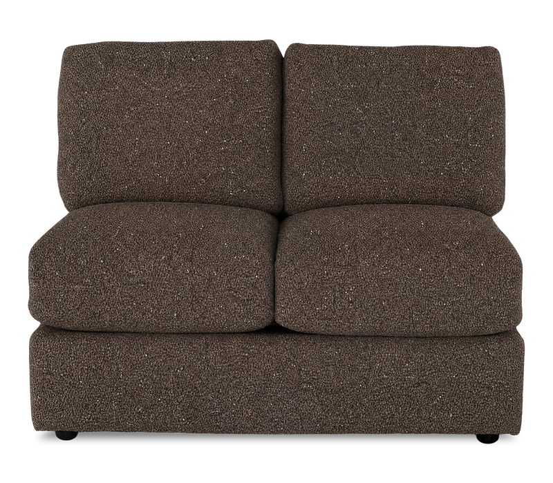 Made in Canada Customizable Sofa Lab Curve 47\" Armless Fabric Loveseat - Teddy Walnut