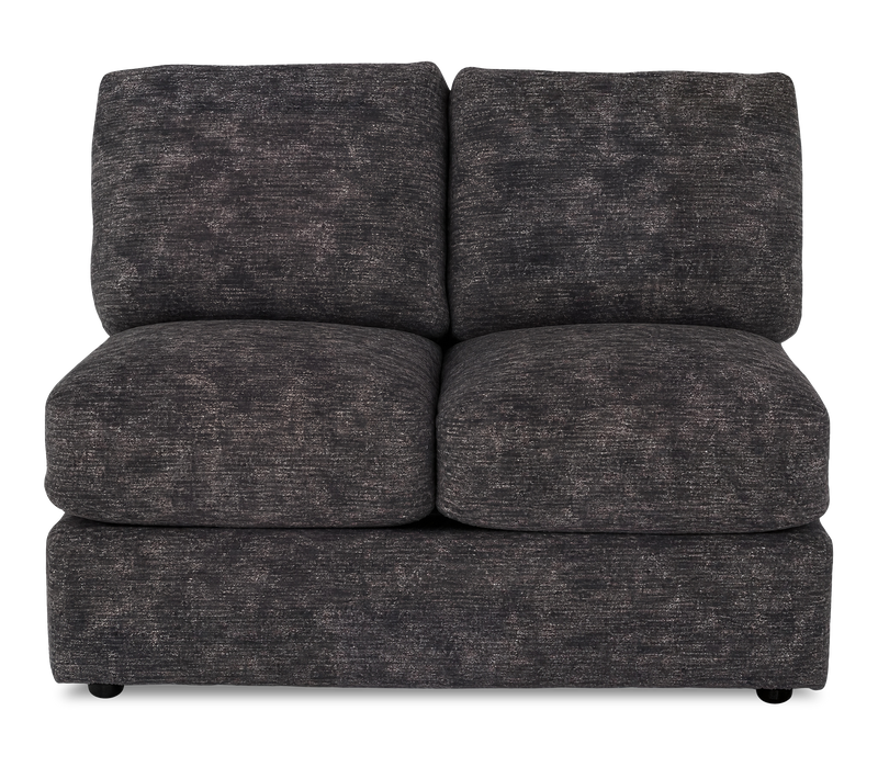 Made in Canada Customizable Sofa Lab Curve 47\" Armless Fabric Loveseat - Plush Charcoal