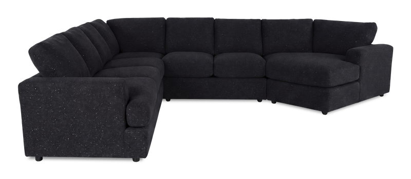 Made in Canada Customizable Sofa Lab Curve 4-Piece Right-Facing Sectional with Cuddler - Teddy Raven