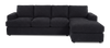 Made in Canada Customizable Sofa Lab Curve Fabric Right-Facing Sofabed Sectional - Teddy Raven | Sofa-lit sectionnel de droite personnalisable Curve de Sofa Lab fabriqué au Canada en tissu - Teddy Raven