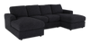 Made in Canada Customizable Sofa Lab Curve Fabric Double Chaise Sectional - Teddy Raven | Sofa sectionnel avec deux fauteuils longs personnalisable Curve de Sofa Lab fabriqué au Canada en tissu - Teddy Raven