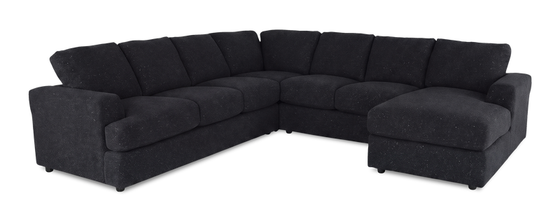 Made in Canada Customizable Sofa Lab Curve 4-Piece Right-Facing Sectional with Chaise - Teddy Raven