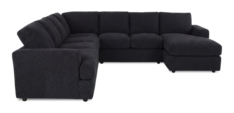 Made in Canada Customizable Sofa Lab Curve 4-Piece Right-Facing Sectional with Chaise - Teddy Raven