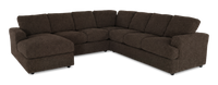 Made in Canada Customizable Sofa Lab Curve 4-Piece Left-Facing Sectional with Chaise - Teddy Walnut 