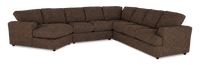 Made in Canada Customizable Sofa Lab Curve 4-Piece Left-Facing Sectional with Cuddler - Teddy Walnut 